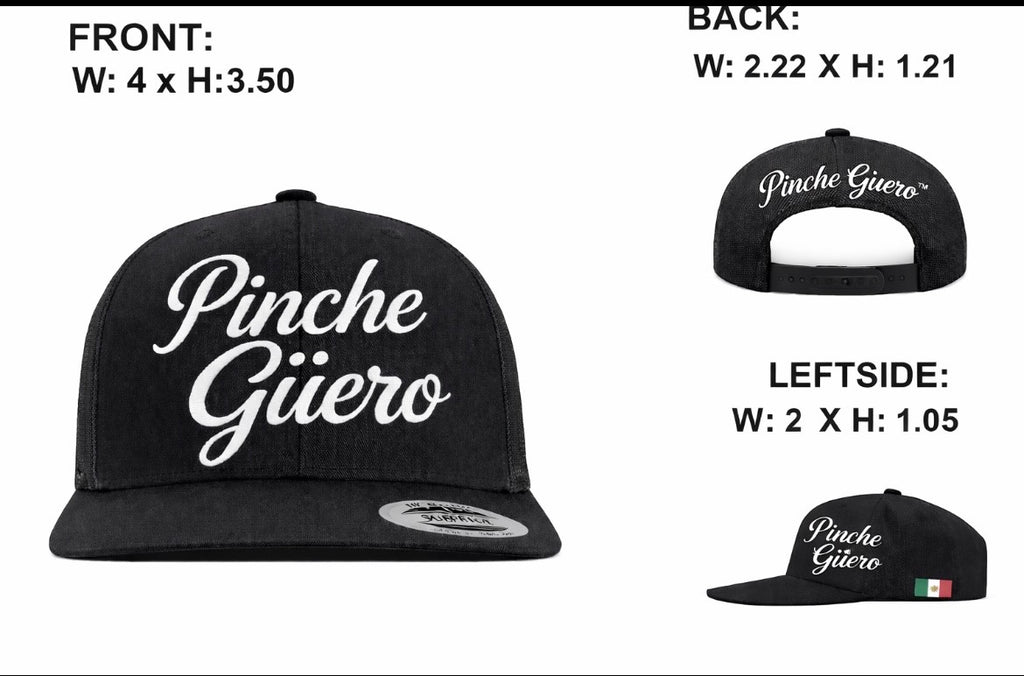 PINCHE GÜERO™ 
Snapback White Script Edition